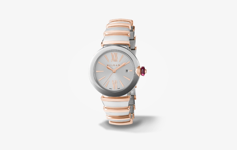 Lucea 33mm Rose Gold Watch With Grey Index Dial, , - Bvlgari Ladies Watch, transparent png