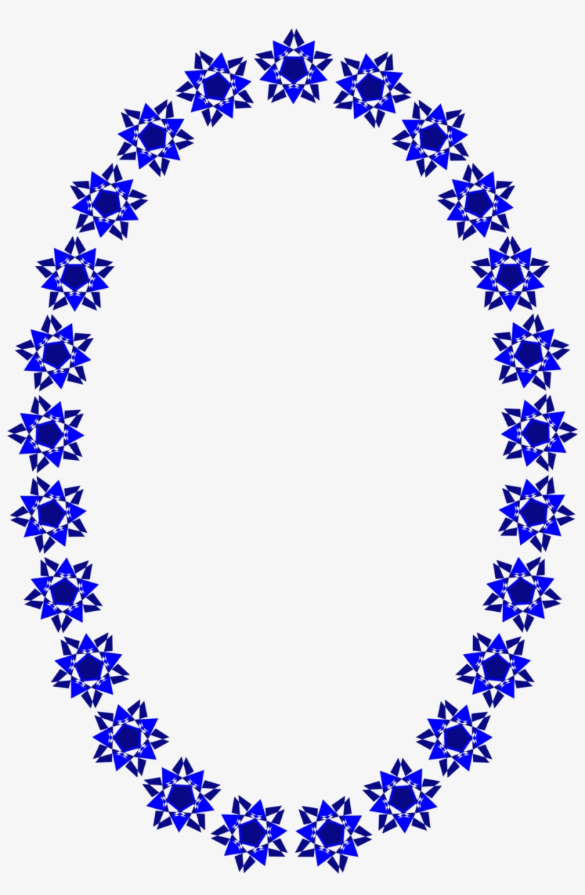 Blue Star Border Clip Art N8 - Borde De Pagina Ovalados, transparent png