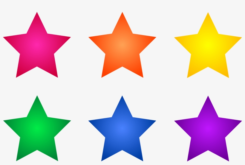 Shooting Star Border Clip Art Free - Colorful Stars Clipart, transparent png