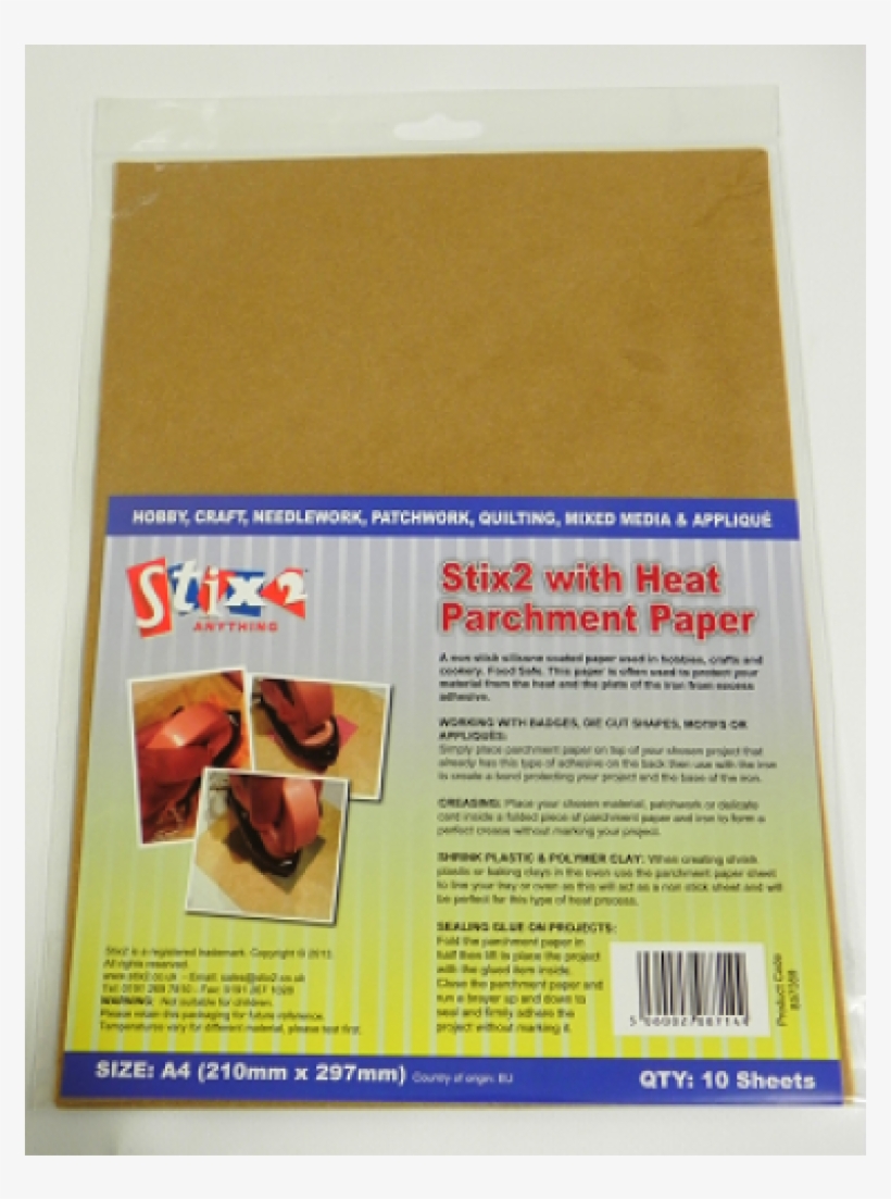 Parchment Paper - Stix2 - Iron On Adhesive Delicate Materials 2 A4 Sheets, transparent png