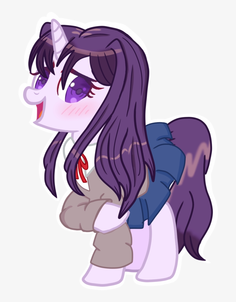 Ponytaku, Blushing, Clothes, Doki Doki Literature Club, - My Little Pony Ddlc, transparent png