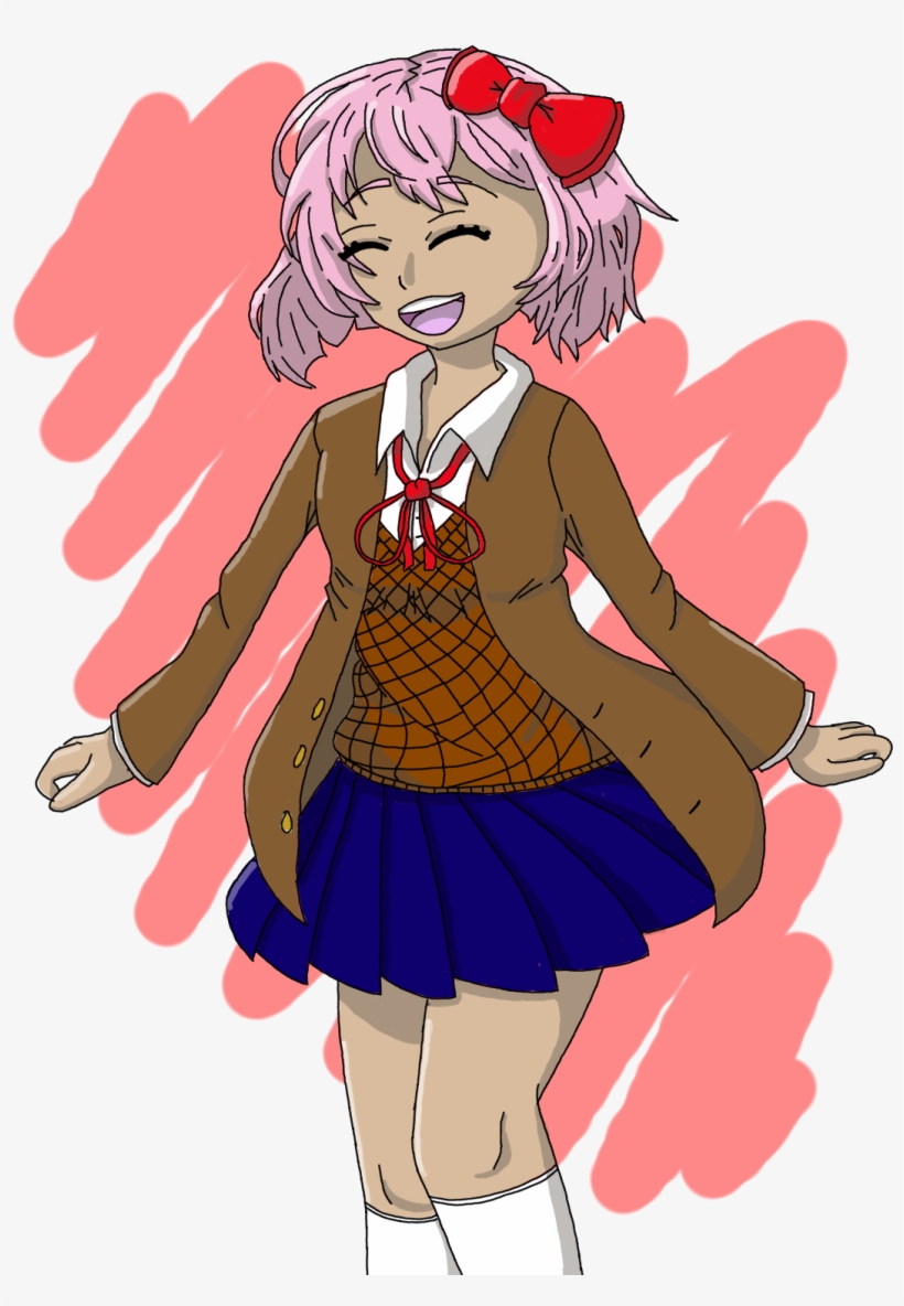 Sayori From Doki Doki Literature Club - Cartoon, transparent png