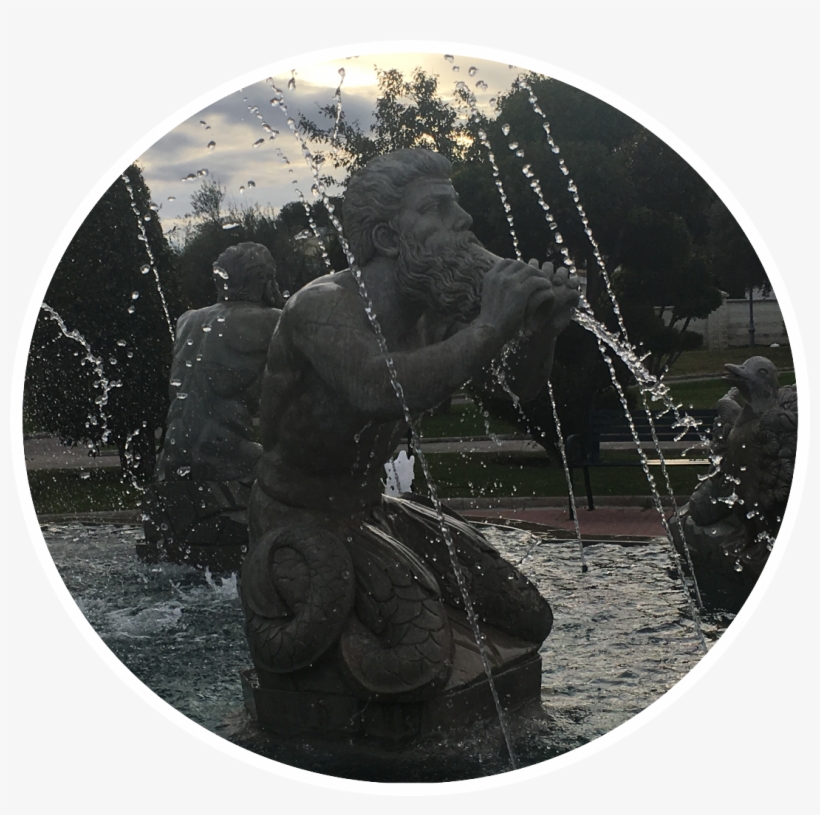 Fountain Sculpture Png Pngstickers Pngedit Old Fountai - Reflection, transparent png