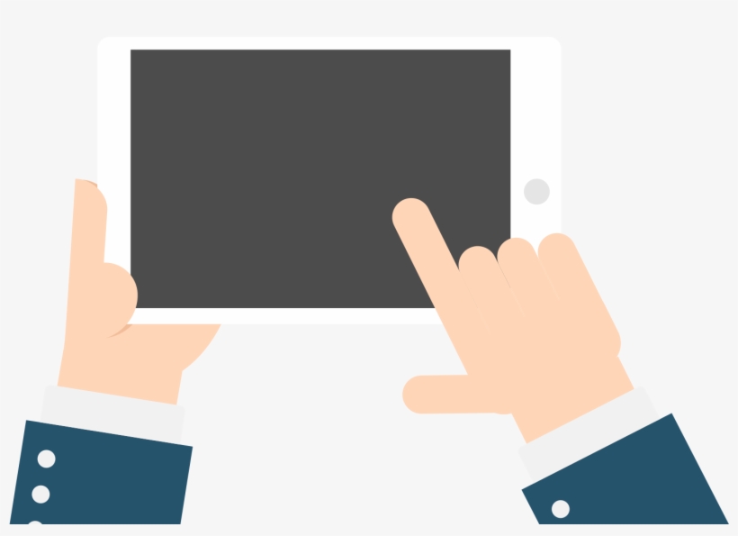 Open - Holding Tablet Vector, transparent png