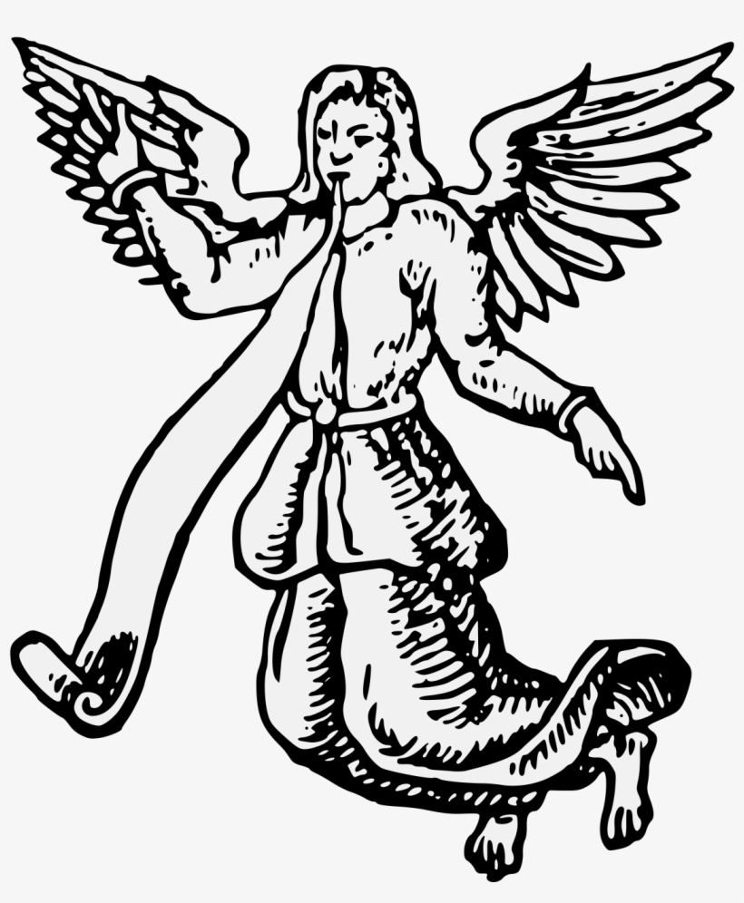 Angel Volant With A Scroll Issuant From Its Mouth - Art, transparent png