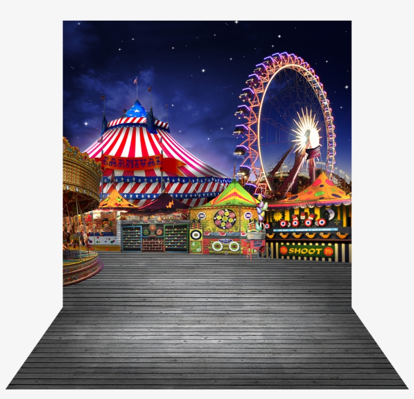 Carnival Transparent Vintage Graphic Royalty Free Library - Ferris Wheel, transparent png