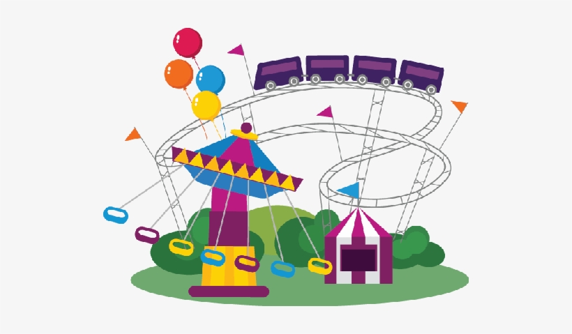 Ferris Wheel Clipart Transparent - Amusement Park Clipart Png, transparent png