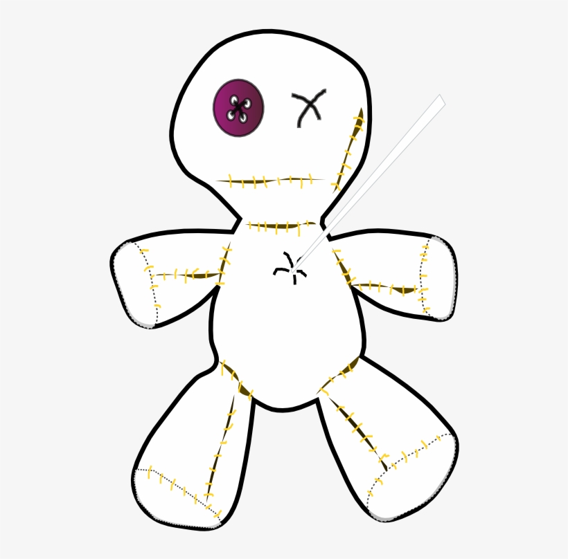 Voodoo Doll Black White Line Art Coloring Book Colouring - Clip Art Voo Doo, transparent png