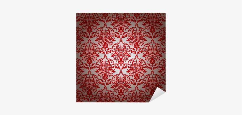 Red And Silver Repeating Wallpaper Design With Gradient - Hot Set Floral Pattern Ceramic Wall Tiles (pack Of, transparent png