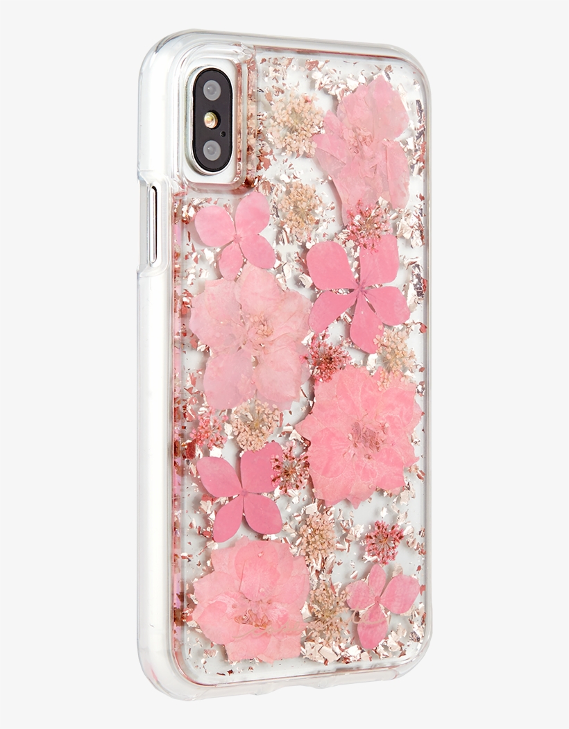 Iphone Pink Karat Petals Real Flowers Slim Protective - Case Mate Petals Iphone X, transparent png