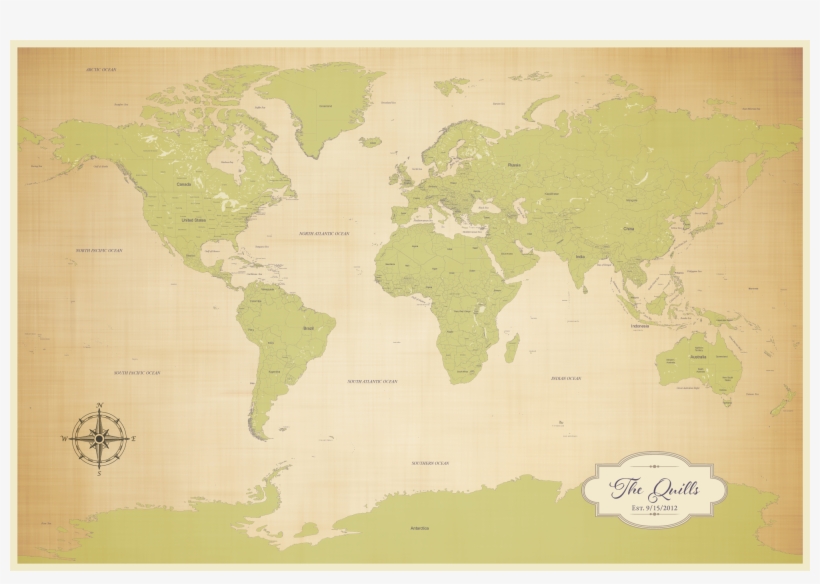 World - Personalized Wedding Anniversary Pushpin Map, transparent png