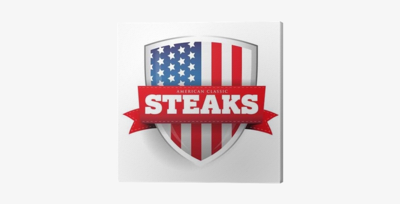 Quadro Em Tela Bifes Escudo Do Vintage Com Bandeira - Bbq Usa Logo, transparent png