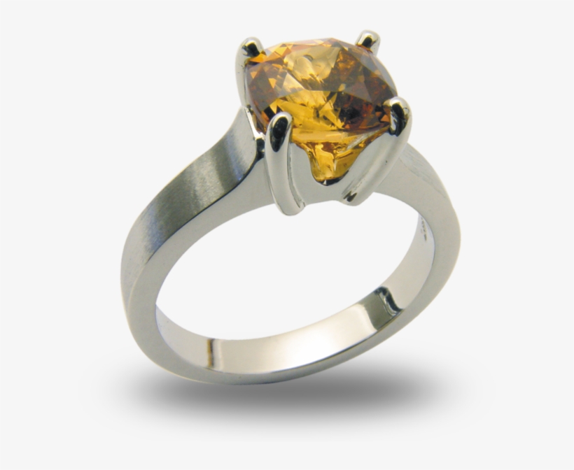 Platinum Spessartite Garnet Ring In A Solitaire Mounting - Garnet, transparent png