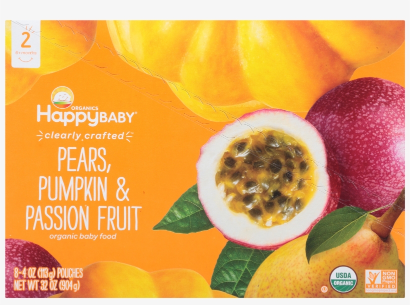 Happy Baby® Organics Pears, Pumpkin & Passion Fruit - Happy Family Stage 2, Pears, Pumpkin And Passion Fruit,, transparent png