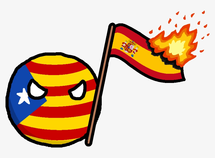 Catalan Republic 2017 With Spanish Flag On Fire - Png Catalan Flag, transparent png