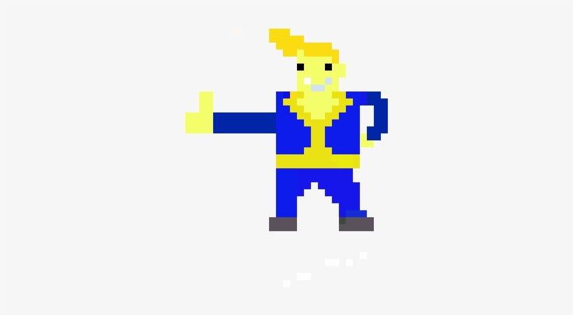 Vault Boy Left - Keemstar Pixel Art, transparent png