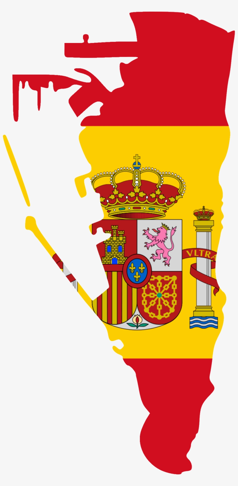 Flag Map Of Gibraltar - Spain Flag, transparent png
