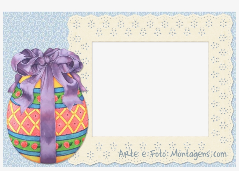 Montagem Para Fotos - Vintage Decorated Easter Egg And Bow Counted Cross, transparent png
