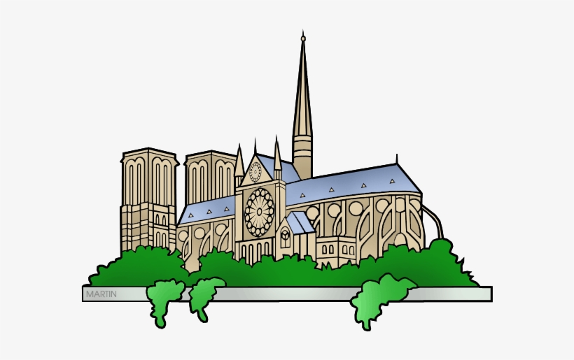 Notre Dame Cathedral - Gothic Cathedral Clip Art, transparent png