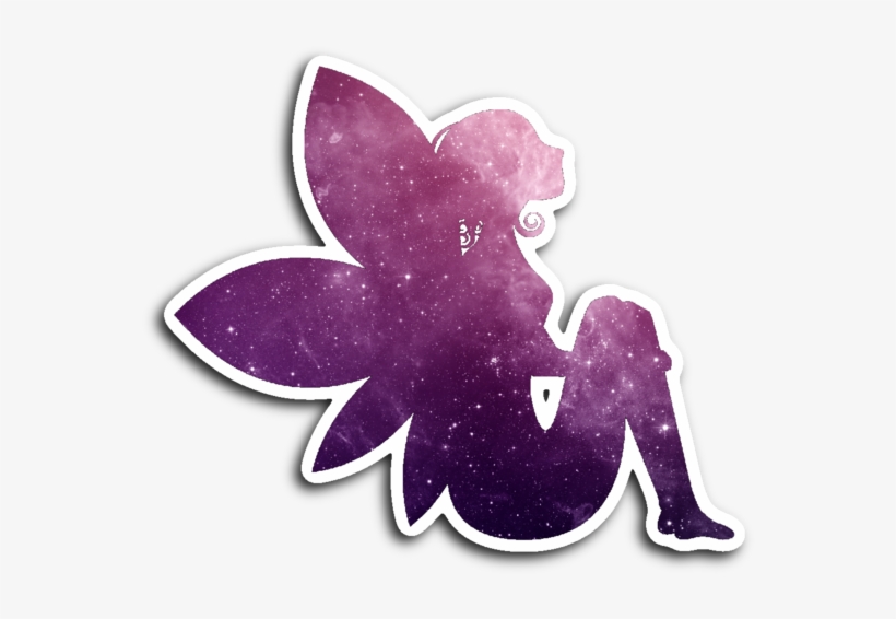 Purple Fairy Silhouette Vinyl Die Cut Sticker - Sitting Glitter Fairy (purple) Beach Towel, transparent png