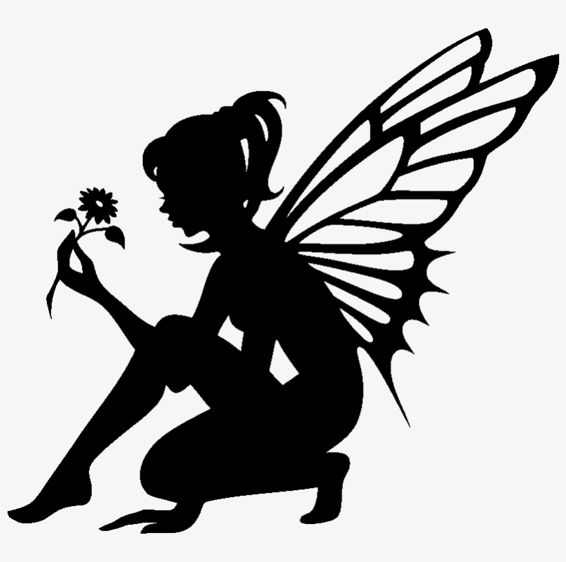 Disney Tooth Fairy Black And Clip Art - Fairy Cutout, transparent png