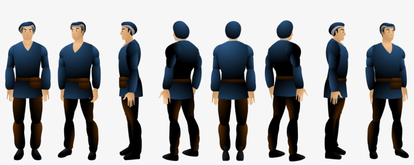 Commoner Character Sheet A Flash Cartoon Character - 2d Animation Character For Flash, transparent png