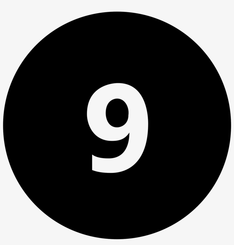 Circled 9 C Icon - 8 Ball Icon Png, transparent png