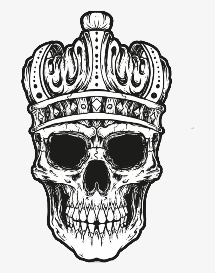 Crown Pillow Art With Transprent Png Free - Skull With King Crown Tattoo, transparent png