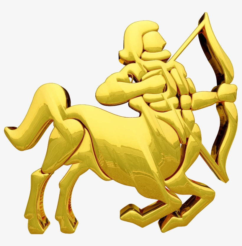Medium Image - Golden Sagittarius Symbol, transparent png