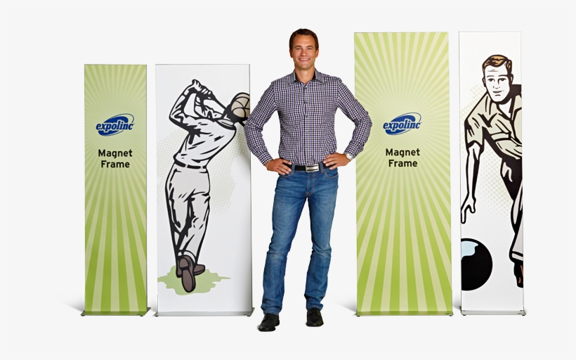 Flat Base & Magnet Frame - Art Print: Pop Ink - Csa Images' Golfer, 61x46in., transparent png