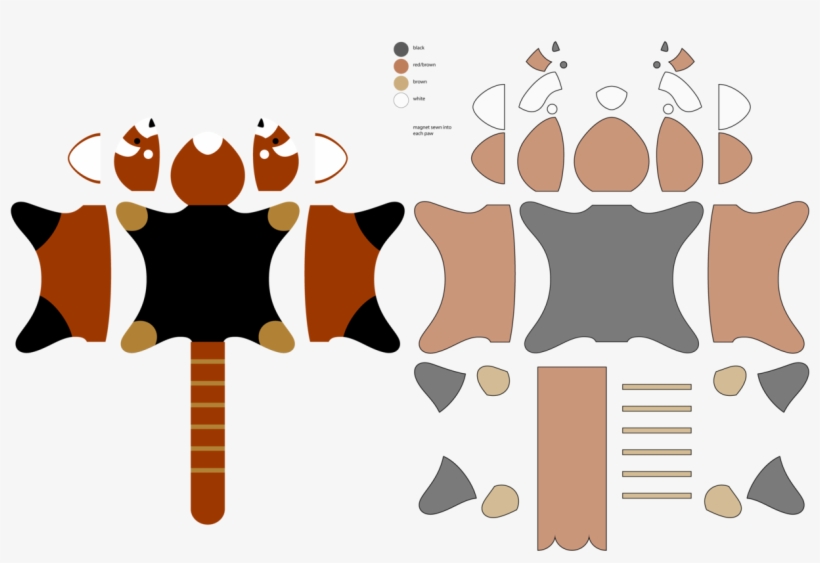 Red Panda Beanie Pattern - Red Panda Felt Pattern, transparent png
