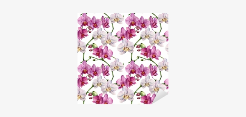 Watercolor Floral Pattern With Orchids - Design, transparent png