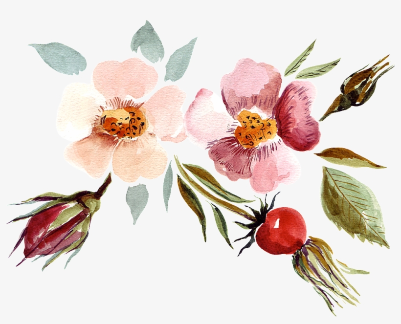 Hand Painted Watercolor Flowers Decorative Illustration - 60th Birthday Invitations Female, transparent png