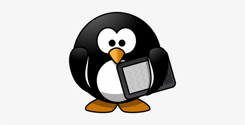 Tux Animal Bird Book Ebook Ebook Reader Er - Penguin Reading A Book, transparent png