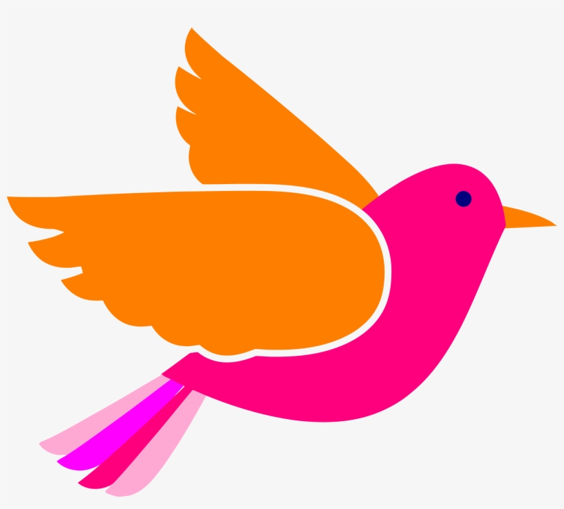 Bird Face Clip Art Pink Birds Png - Clip Art Bird Png, transparent png