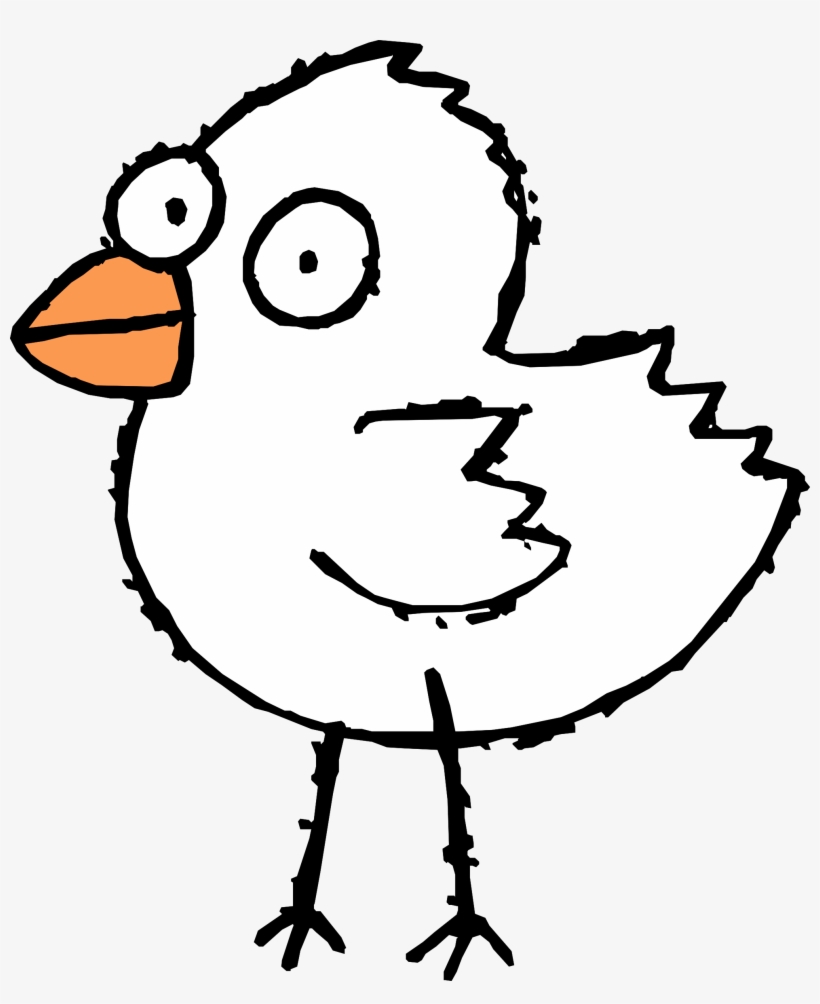 Clipart Bird Black And White - Cartoon Bird Black And White, transparent png
