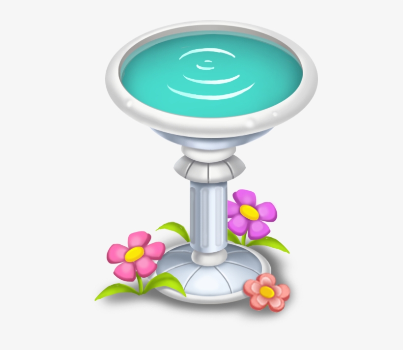 Bird Bath - Cartoon Bird Bath Png, transparent png