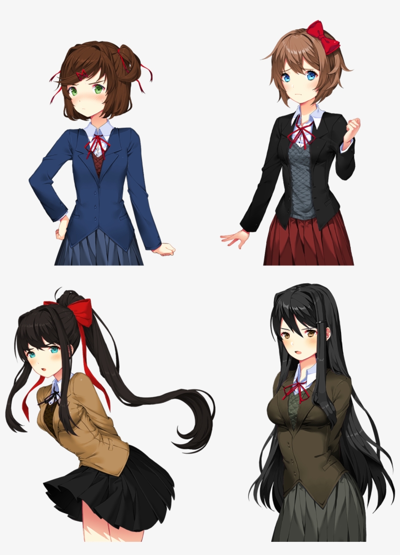 Plain Versions Of Ww2 Doki's - Doki Doki Monika Communist, transparent png