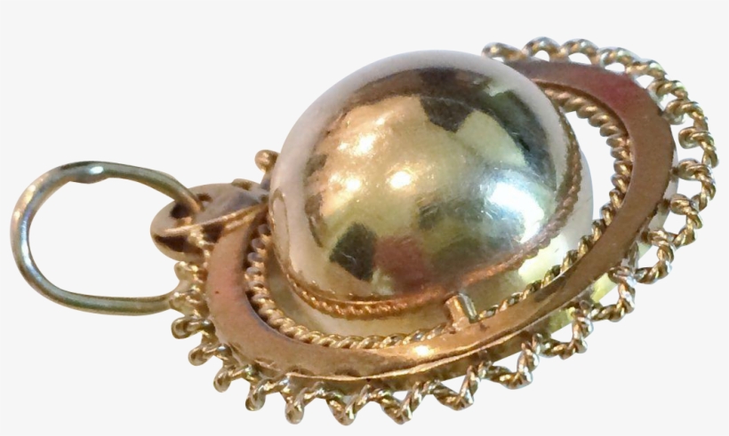 18k Gold Vintage Spinning Globe Charm/pendant In Beautiful - Locket, transparent png