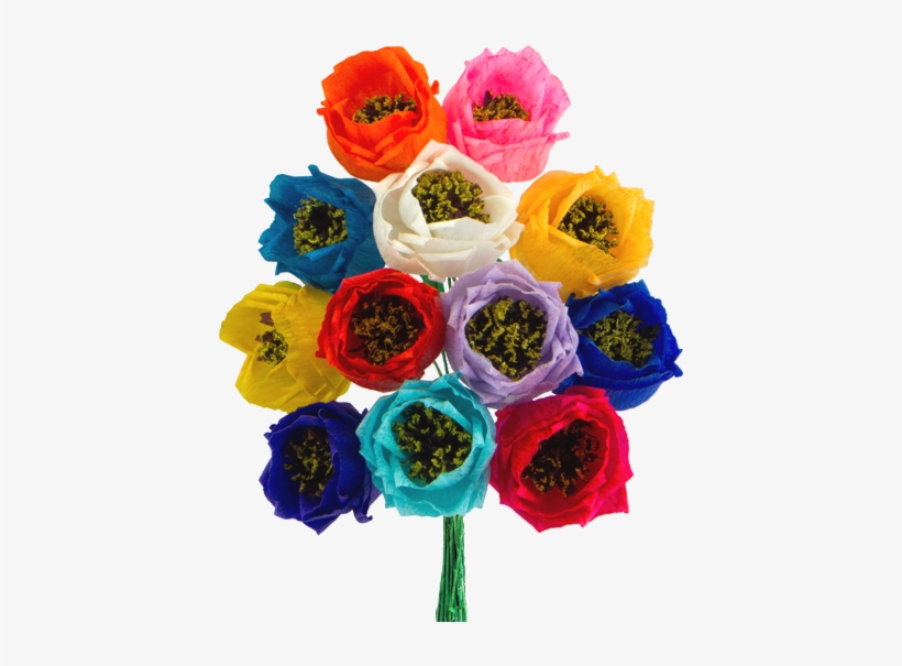 Paper Roses - Bouquet Of Different Colored Roses, transparent png