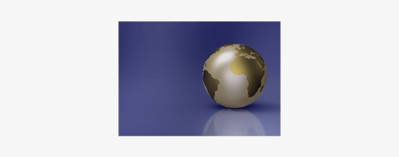 Golden Globe On Blue Background - Sphere, transparent png