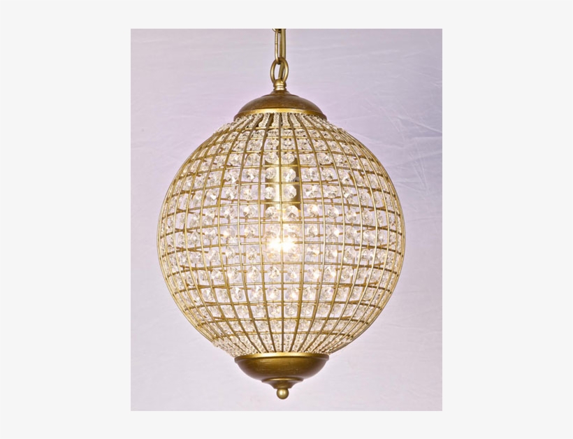 Small Gold Globe Chandelier - Lampshade, transparent png