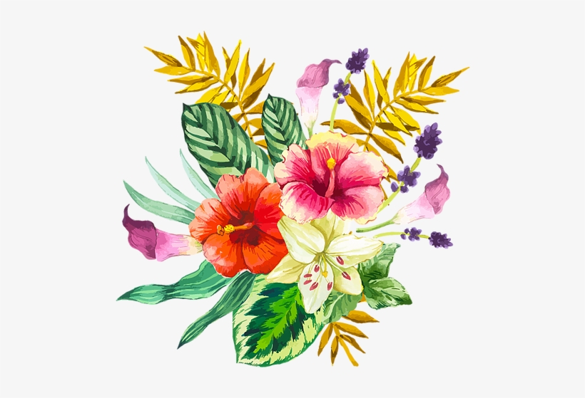Live Peacefullyeat Blissfully - Beautiful Bouquet Of Tropical Flowers, transparent png