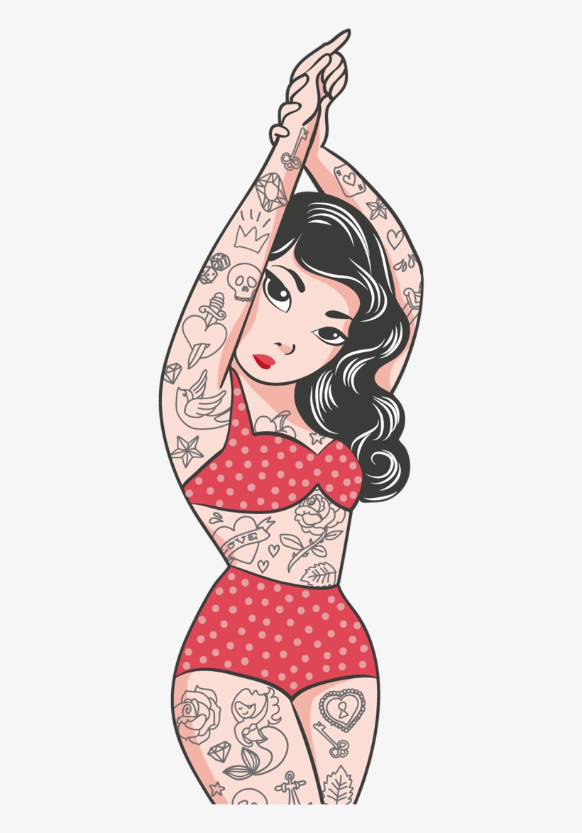 Pinup Girl With Tattoos Wall Sticker - Pin Up Girl Tattoo Ipod Touch 6 3d Case Full Warp, transparent png