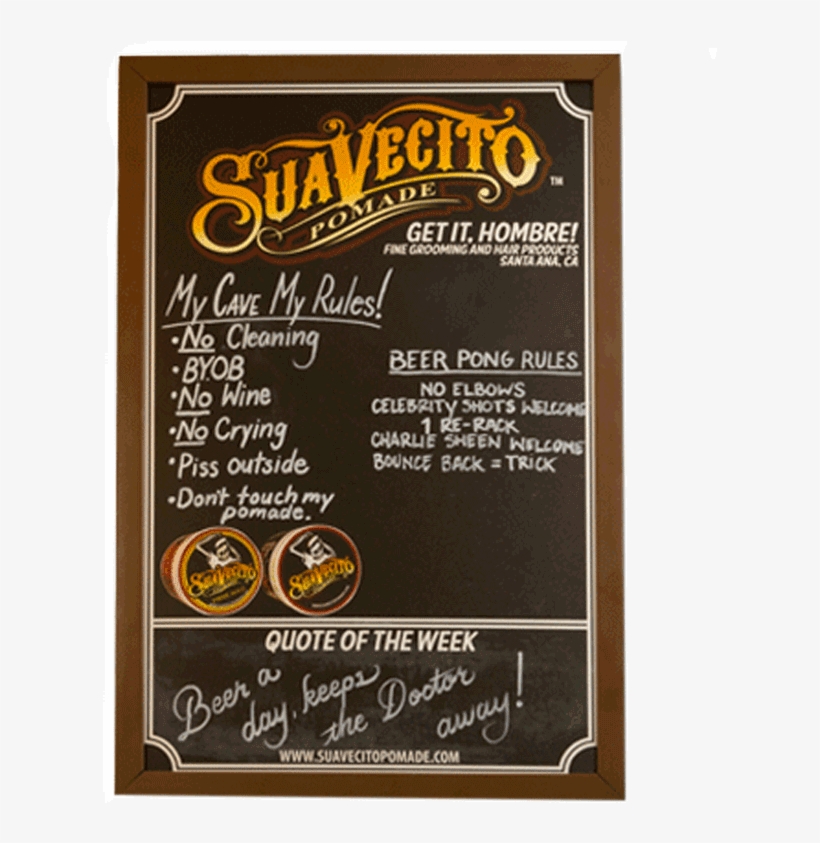 Man Cave Blackboard - Suavecito - Original Hold Pomade 4oz, transparent png