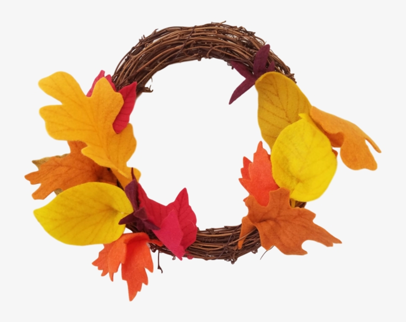 Fall Leaves Wreath - Illustration, transparent png