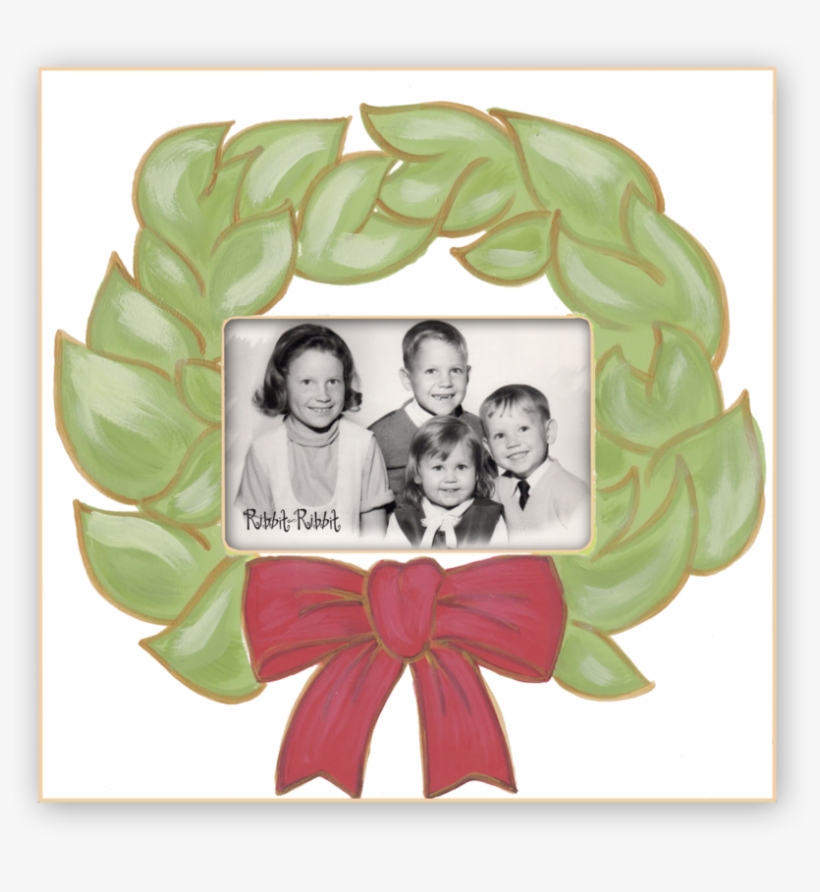 Bay Leaf Wreath Snow - Happy Thanksgiving Bark Picture Frame, transparent png