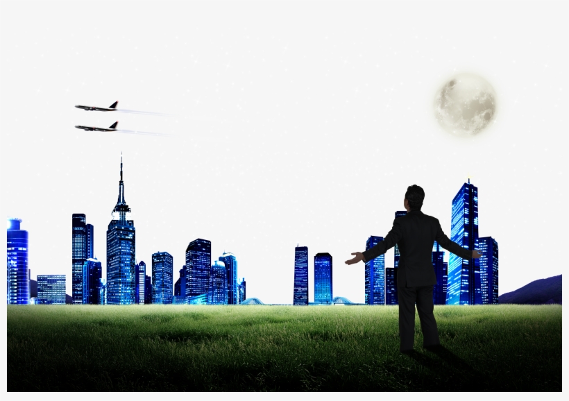 Light Sky Nightscape And - City Lights Transparent Png, transparent png