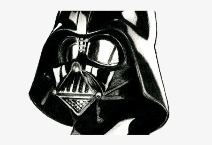 Drawn Darth Vader White Png - Drawing, transparent png
