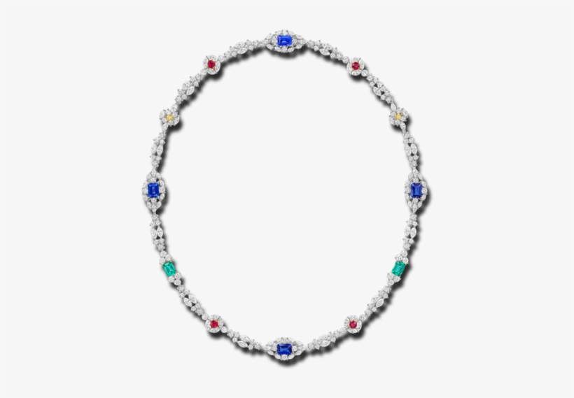 City Lights By Harry Winston, Ruby, Emerald, Sapphire - Necklace, transparent png